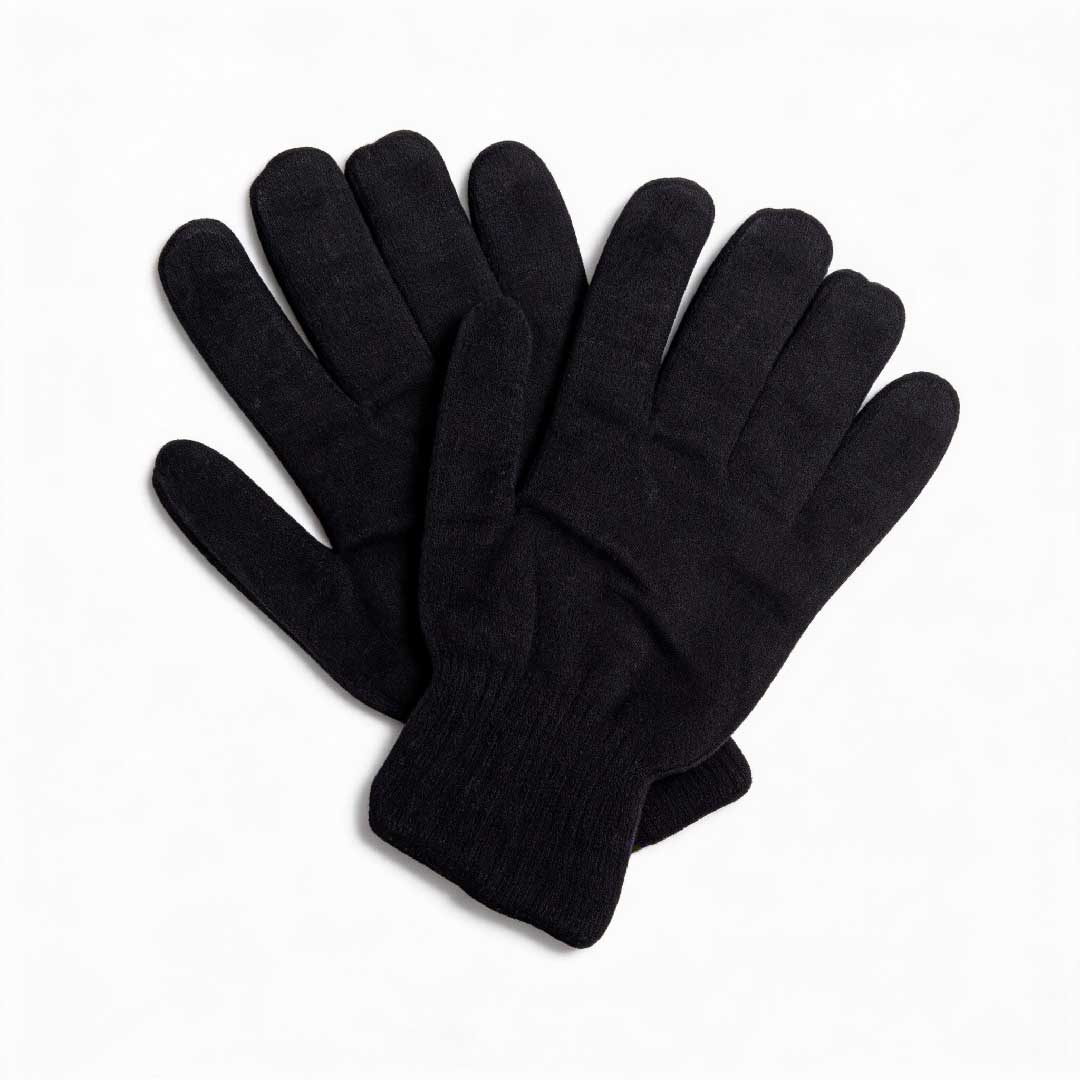 GUANTE DE ADULTO LISO NEGRO HU0443