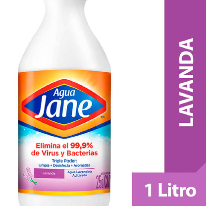 LAVANDINA AGUA JANE TRIPLE PODER LAVANDA 1LT.