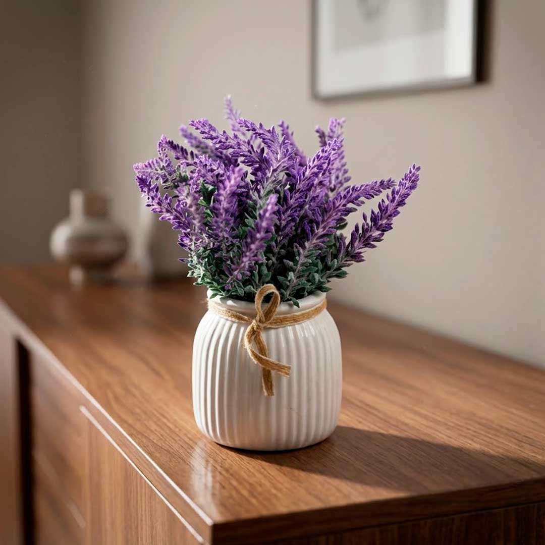 PLANTA ARTIFICIAL LAVANDA MACETA CERAMICA LH-5785