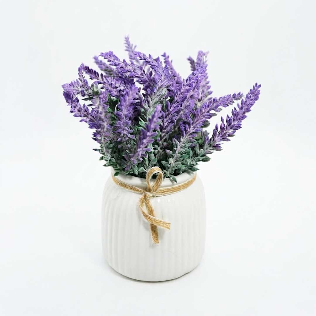 PLANTA ARTIFICIAL LAVANDA MACETA CERAMICA LH-5785