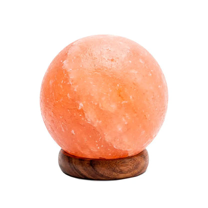 LAMPARA DE SAL NAMASTE RED 12CM BASE MADER NAM0024