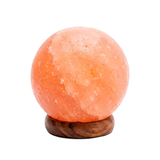 LAMPARA DE SAL NAMASTE RED 12CM BASE MADER NAM0024