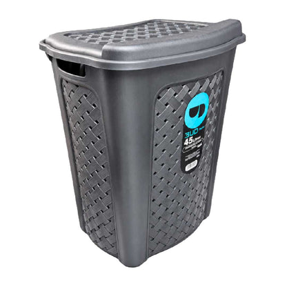CESTO RATAN NEGRO C/TAPA 45LTS 50*44*33CM