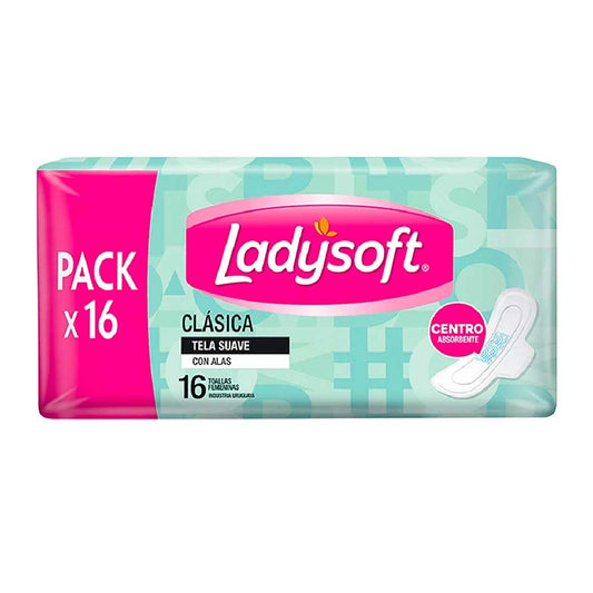 TOALLITAS LADYSOFT CLASICA C/ALAS SUAVE X 16