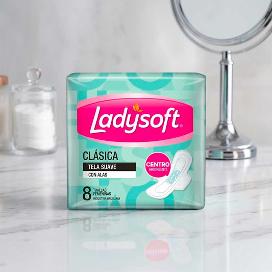 TOALLITAS LADYSOFT CLASICA C/ALAS SUAVE X 8