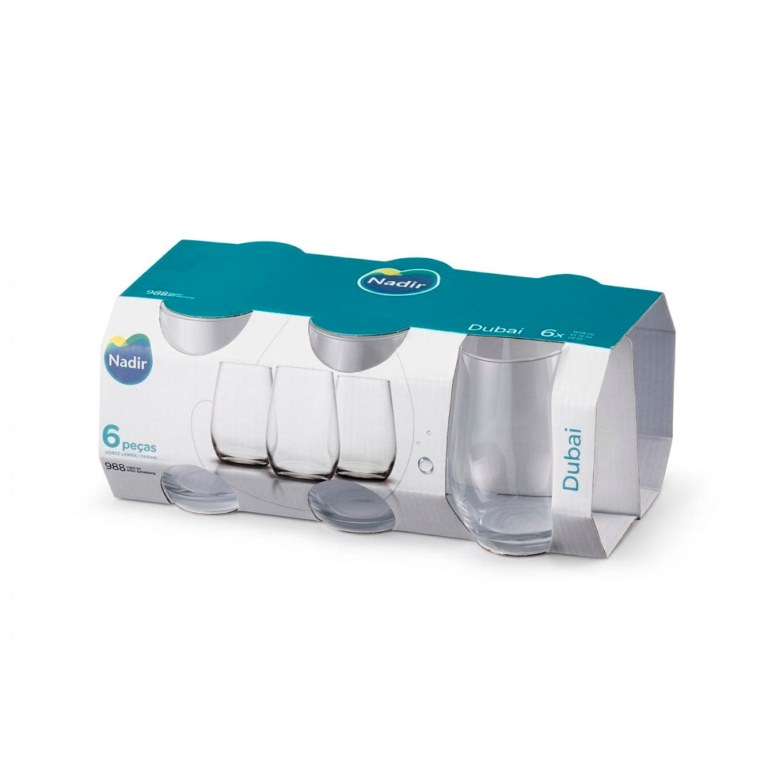 VASO DE VIDRIO NADIR DUBAI X6 480ML