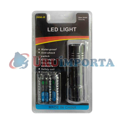 LINTERNA 9 LED EN BLISTERS  PILAS INC AAA LH-1926