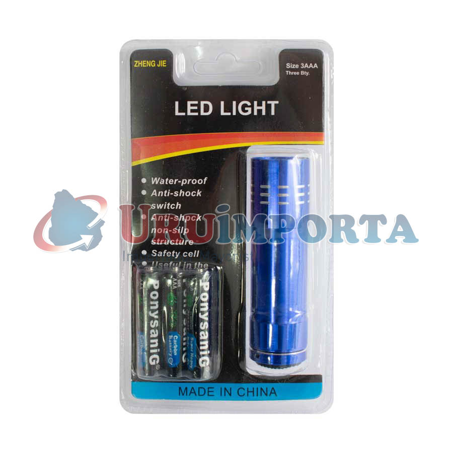 LINTERNA 9 LED EN BLISTERS  PILAS INC AAA LH-1926