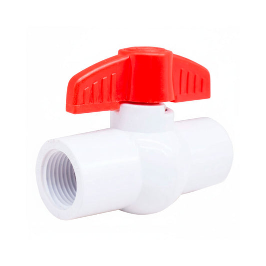 LLAVE DE PASO 1/2″ PLASTICA BLANCA/ROJA LH-763