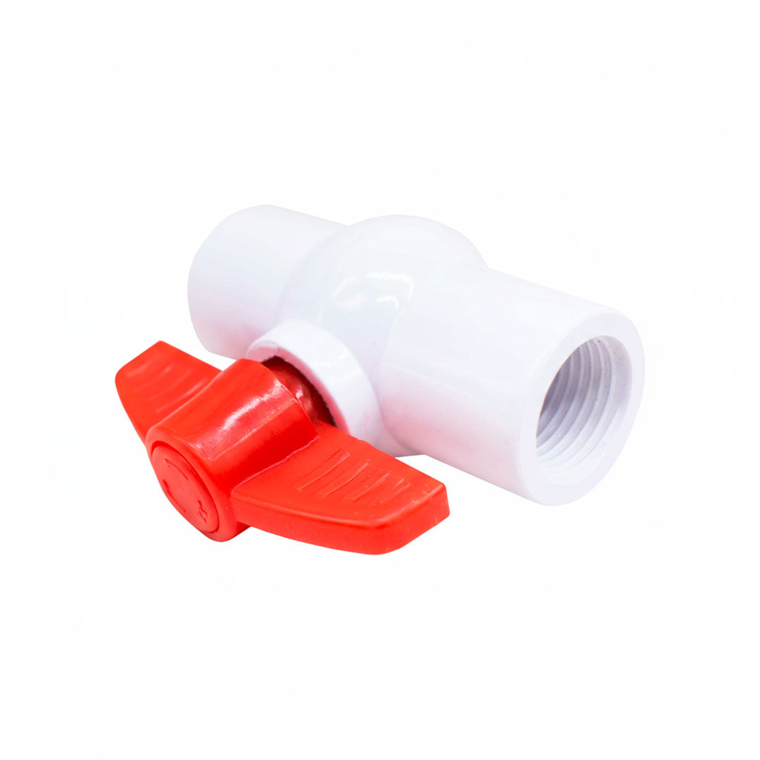 LLAVE DE PASO 1/2″ PLASTICA BLANCA/ROJA LH-763
