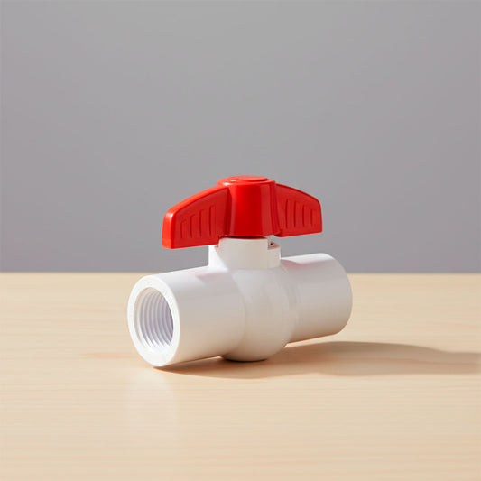 LLAVE DE PASO 1/2″ PLASTICA BLANCA/ROJA LH-763