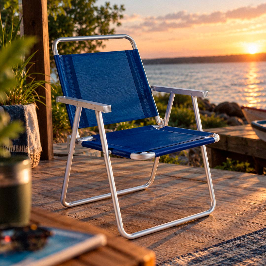 SILLA OVERSIZE ALUMINIO MOR AZUL