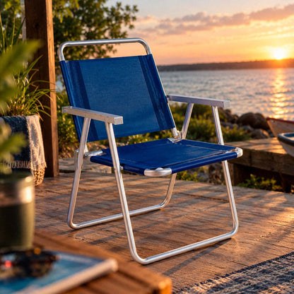 SILLA OVERSIZE ALUMINIO MOR AZUL