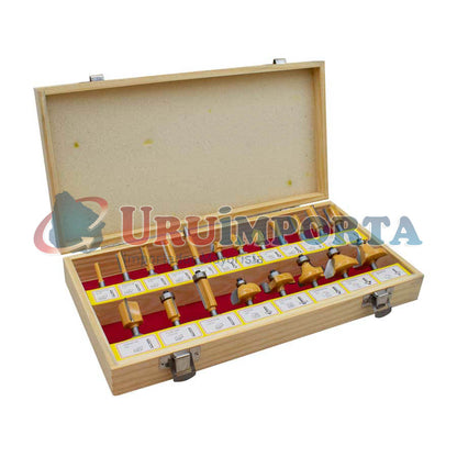 FRESAS 20PZ 1/4 EN CAJA DE MADERA MAKAWA MK-0150