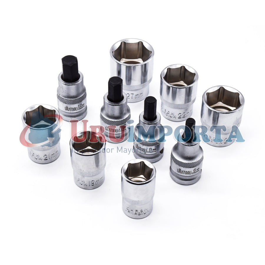 TORCOMETRO 1/2″ 11 PZ CON DADOS UYUSTOOLS TQM011