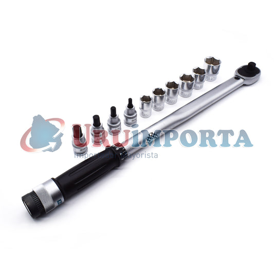 TORCOMETRO 1/2″ 11 PZ CON DADOS UYUSTOOLS TQM011
