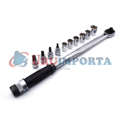 TORCOMETRO 1/2″ 11 PZ CON DADOS UYUSTOOLS TQM011