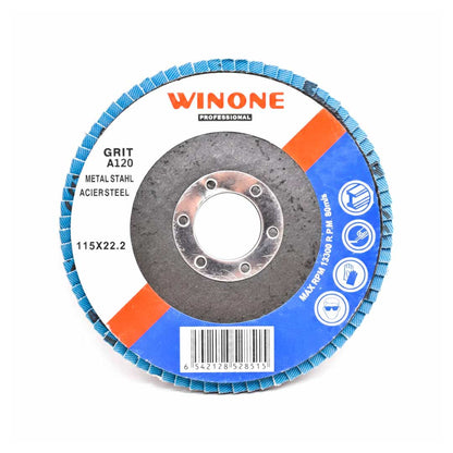 DISCO DE LIJA 4 1/2” METAL GRANO 120 WINONE LH2133
