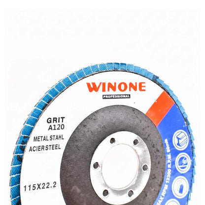 DISCO DE LIJA 4 1/2” METAL GRANO 120 WINONE LH2133