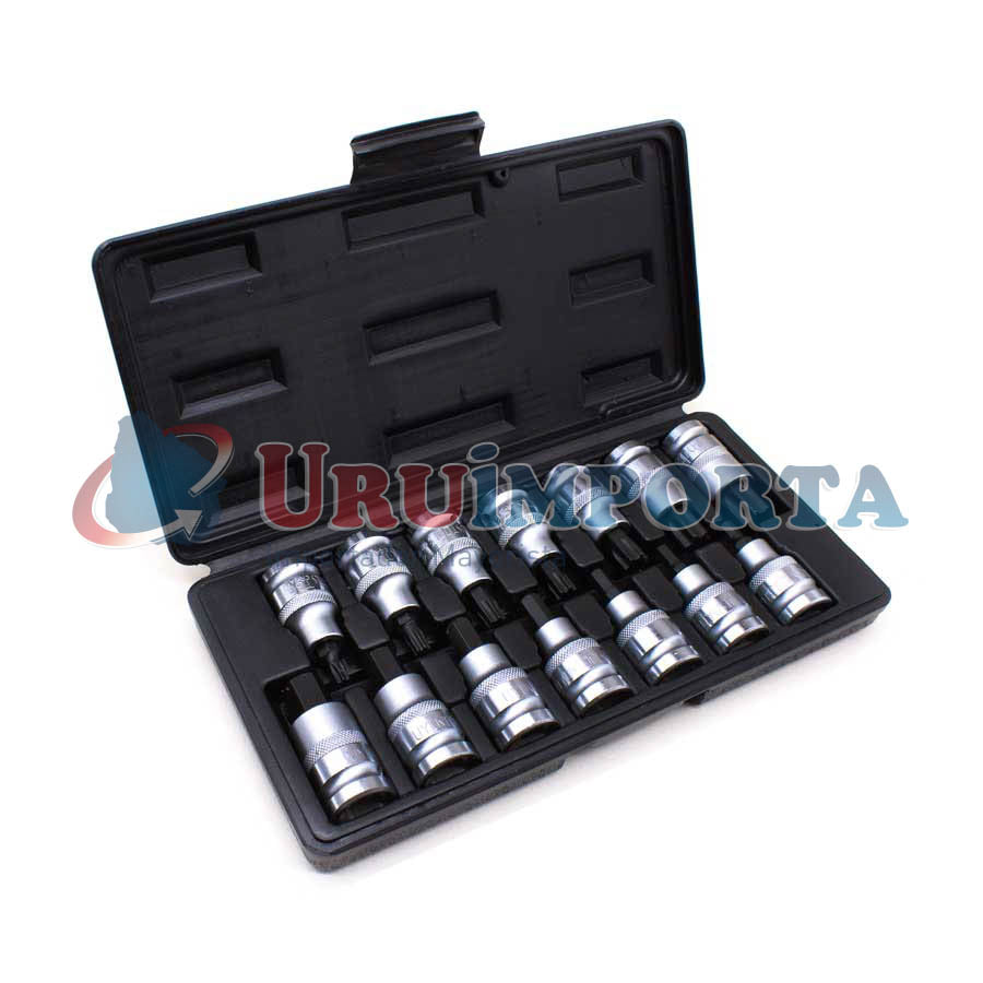 JUEGO DE DADO PUNTA TORX Y HEXA 1/2” 14 PZ TUP014