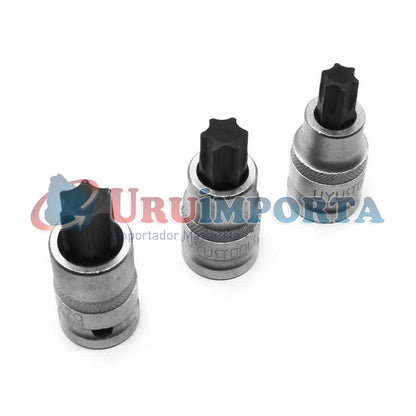 JUEGO DE DADO PUNTA TORX Y HEXA 1/2” 14 PZ TUP014