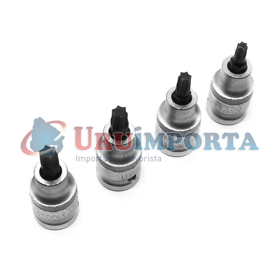 JUEGO DE DADO PUNTA TORX Y HEXA 1/2” 14 PZ TUP014