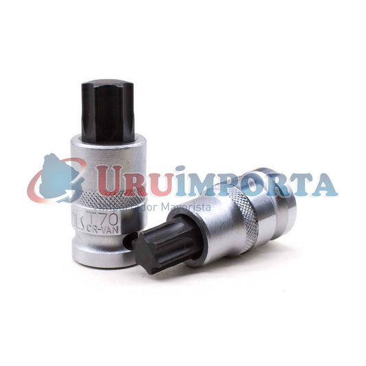 JUEGO DE DADO PUNTA TORX Y HEXA 1/2” 14 PZ TUP014