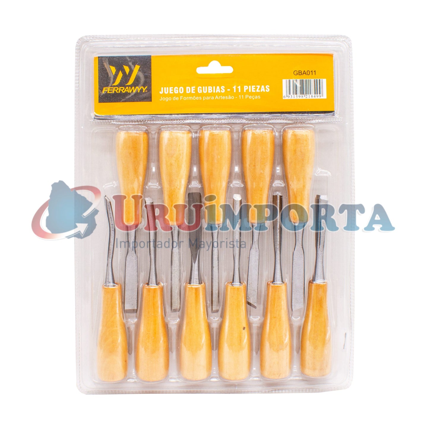 GUBIAS 12 PZ MANGO DE MADERA UYUSTOOLS GBU12M