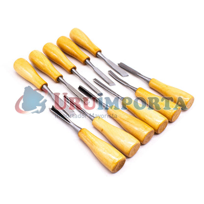 GUBIAS 12 PZ MANGO DE MADERA UYUSTOOLS GBU12M