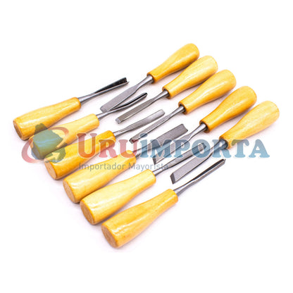 GUBIAS 12 PZ MANGO DE MADERA UYUSTOOLS GBU12M