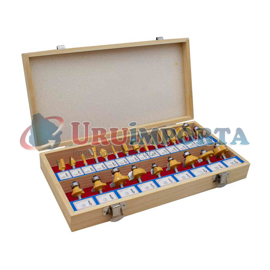 FRESAS 24PZ 1/4 EN CAJA DE MADERA MAKAWA MK-0151