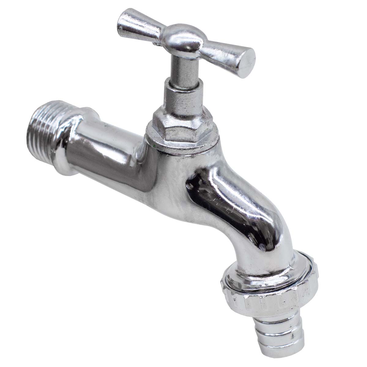 CANILLA 1/2″ SALIDA 3/4″ METALICA CROMADA LH-368