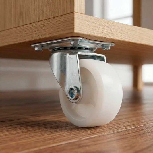 RUEDA PLASTICA BLANCA 1.5 BASE METAL GIRATOR LH557