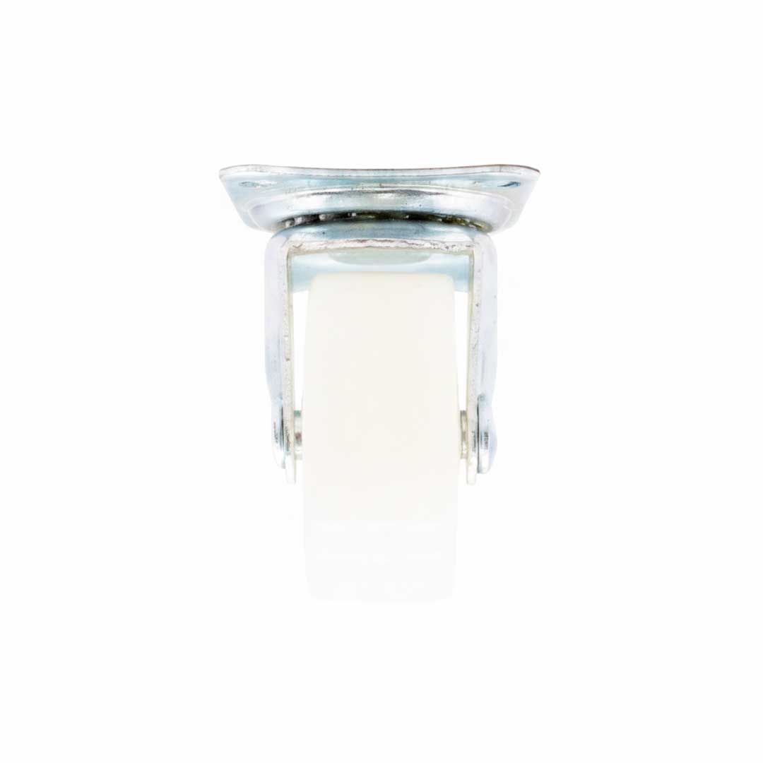 RUEDA PLASTICA BLANCA 2.5″ BASE METAL GIRATO LH559