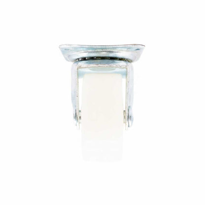 RUEDA PLASTICA BLANCA 2.5″ BASE METAL GIRATO LH559