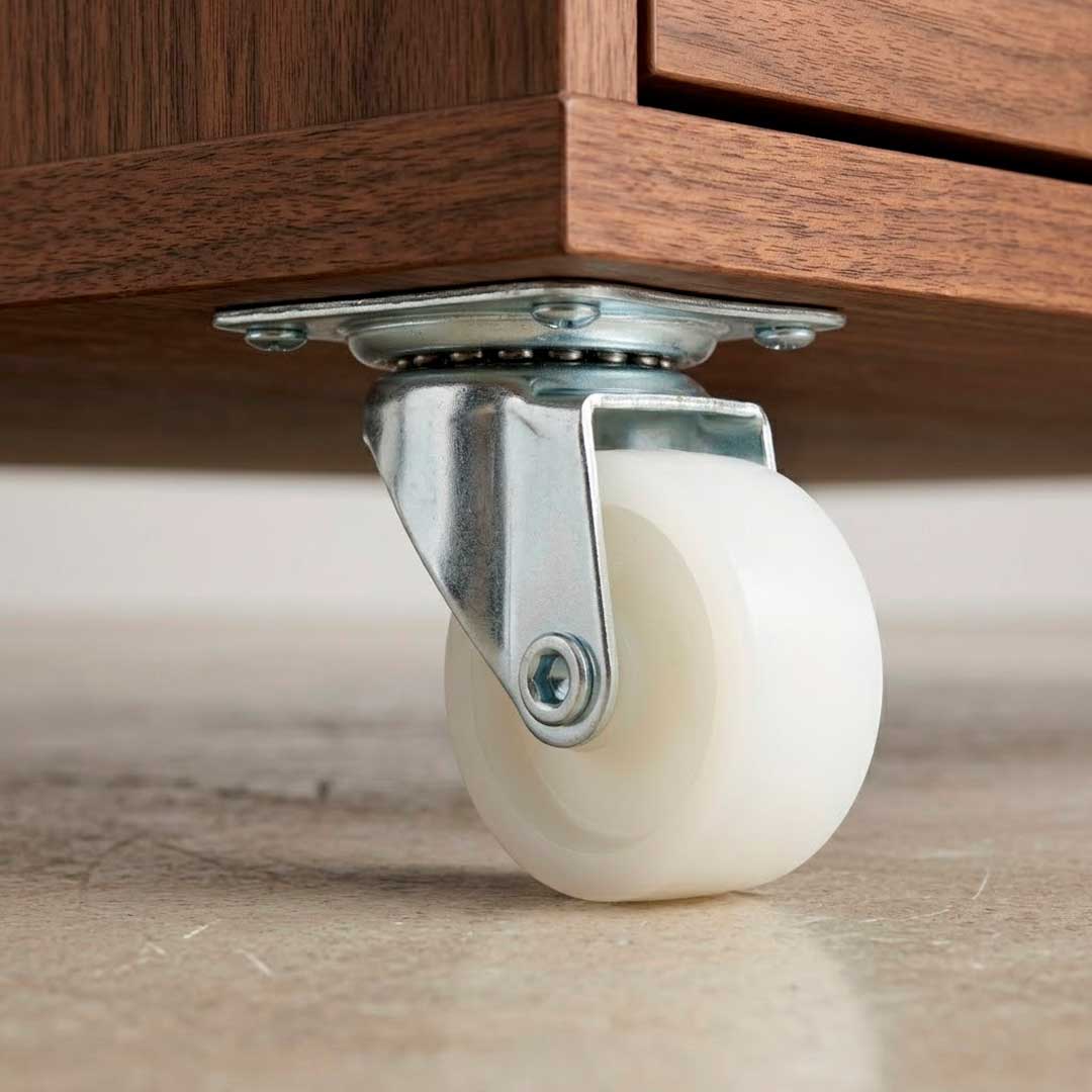RUEDA PLASTICA BLANCA 2.5″ BASE METAL GIRATO LH559