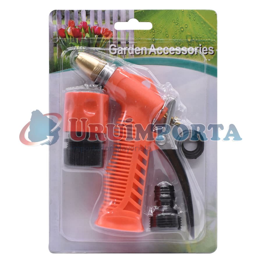 PISTOLA PARA RIEGO 3PZ DE GOMA/METAL LH-214
