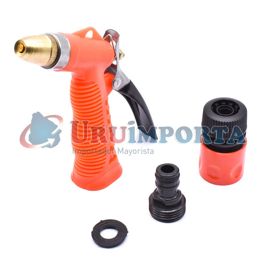 PISTOLA PARA RIEGO 3PZ DE GOMA/METAL LH-214