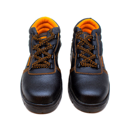 BOTA DE CUERO NEGRO/NARANJA LH-1424