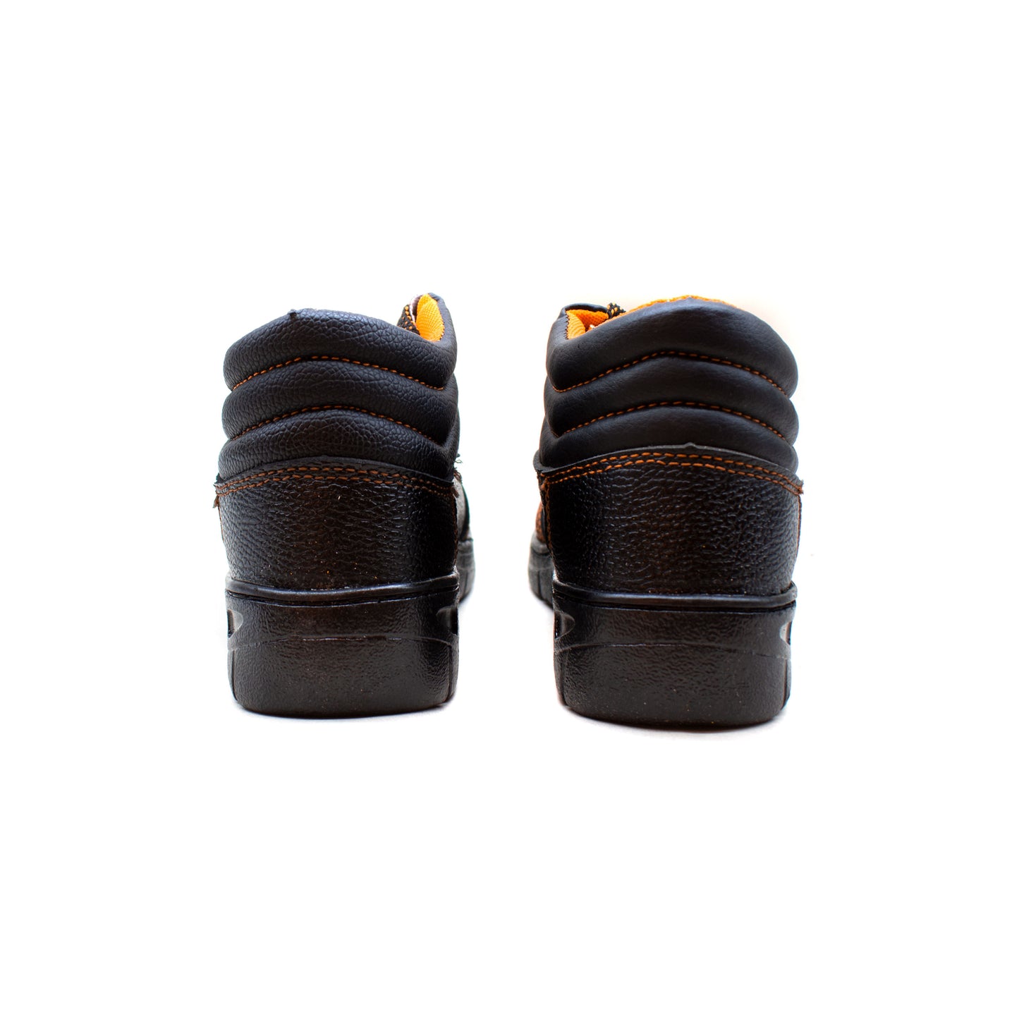 BOTA DE CUERO NEGRO/NARANJA LH-1424
