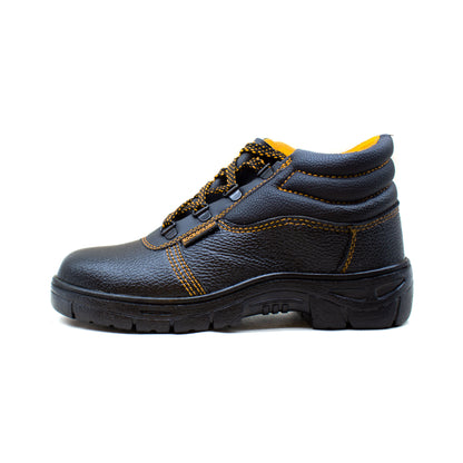 BOTA DE CUERO NEGRO/NARANJA LH-1424