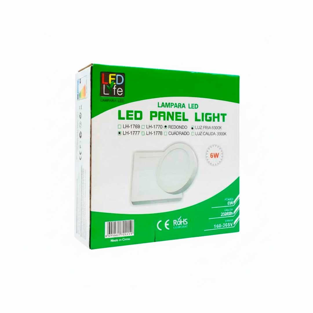 PLAFON 6W REDONDO LUZ FRIA LED LIFE LH-1777
