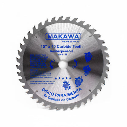 DISCO CORTE MADERA 10″ 40D MAKAWA MK-0116