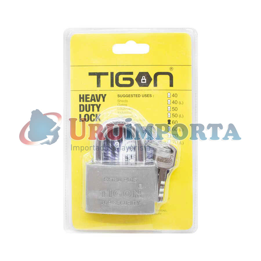 CANDADO TIGON TIPO PLATEADO 60MM LH-336