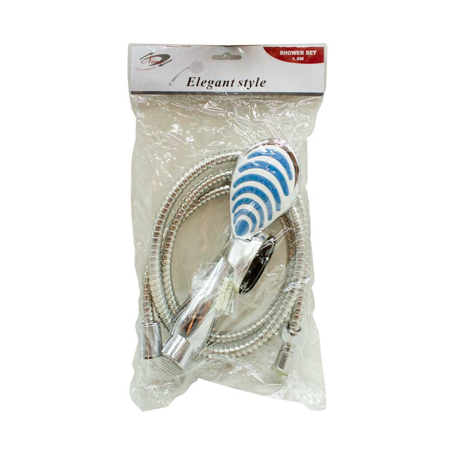 DUCHA OVAL CON RAYAS AZULES 1.5MT EN BOLSA LH-350