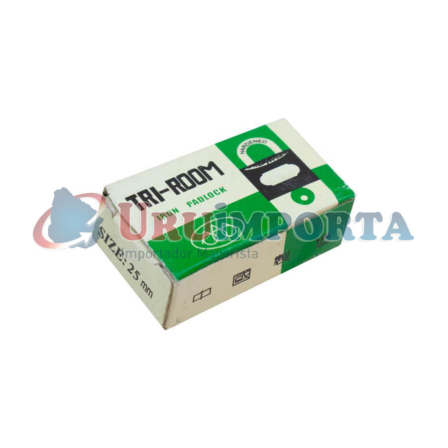 CANDADO DE HIERRO GRIS 25MM TRI-ROOM LH-1269