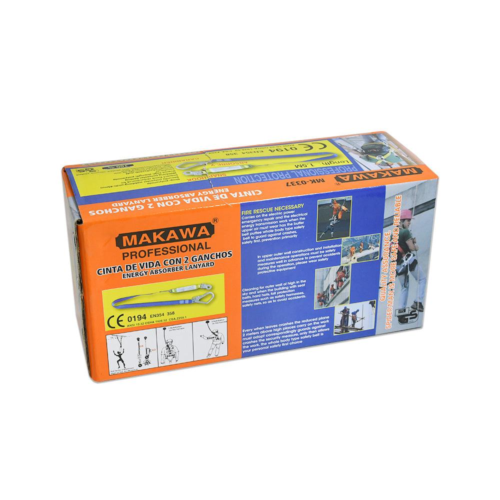 CINTA DE VIDA SEGURIDAD 2 GANCHOS MAKAWA MK-0337