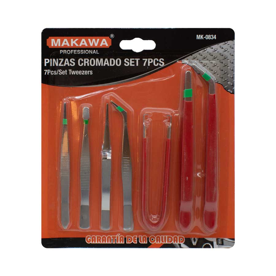 PINZAS DE PRECISION 7PZ EN BLISTERS MAKAWA MK-0834