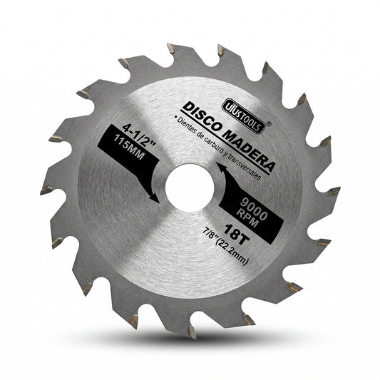 DISCO CORTE MADERA 4 1/2” 18D UYUSTOOLS DMA115