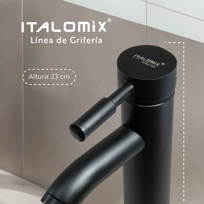 CANILLA NEGRA MONOCOMANDO 23CM ITALOMIX LH-3255